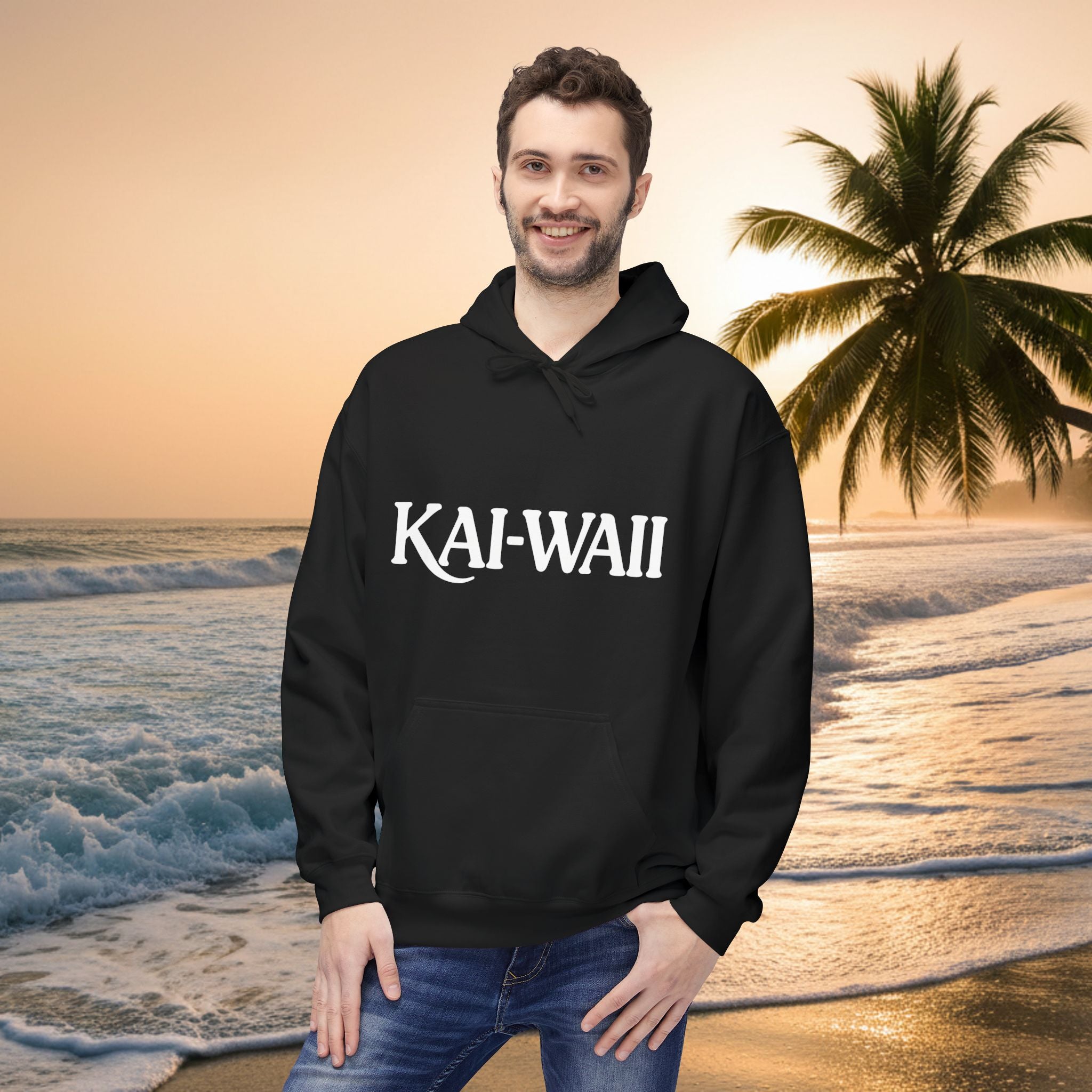 KAI-WAII Bold Text Hoodie — Minimalist Streetwear Pullover