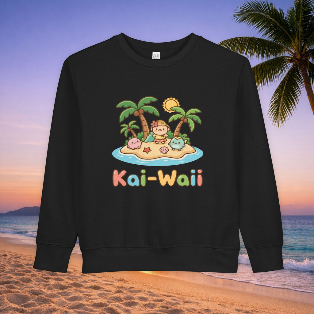 Kai-Waii Island Toddler Sweatshirt — Cute Hawaiian Palm Beach Graphic