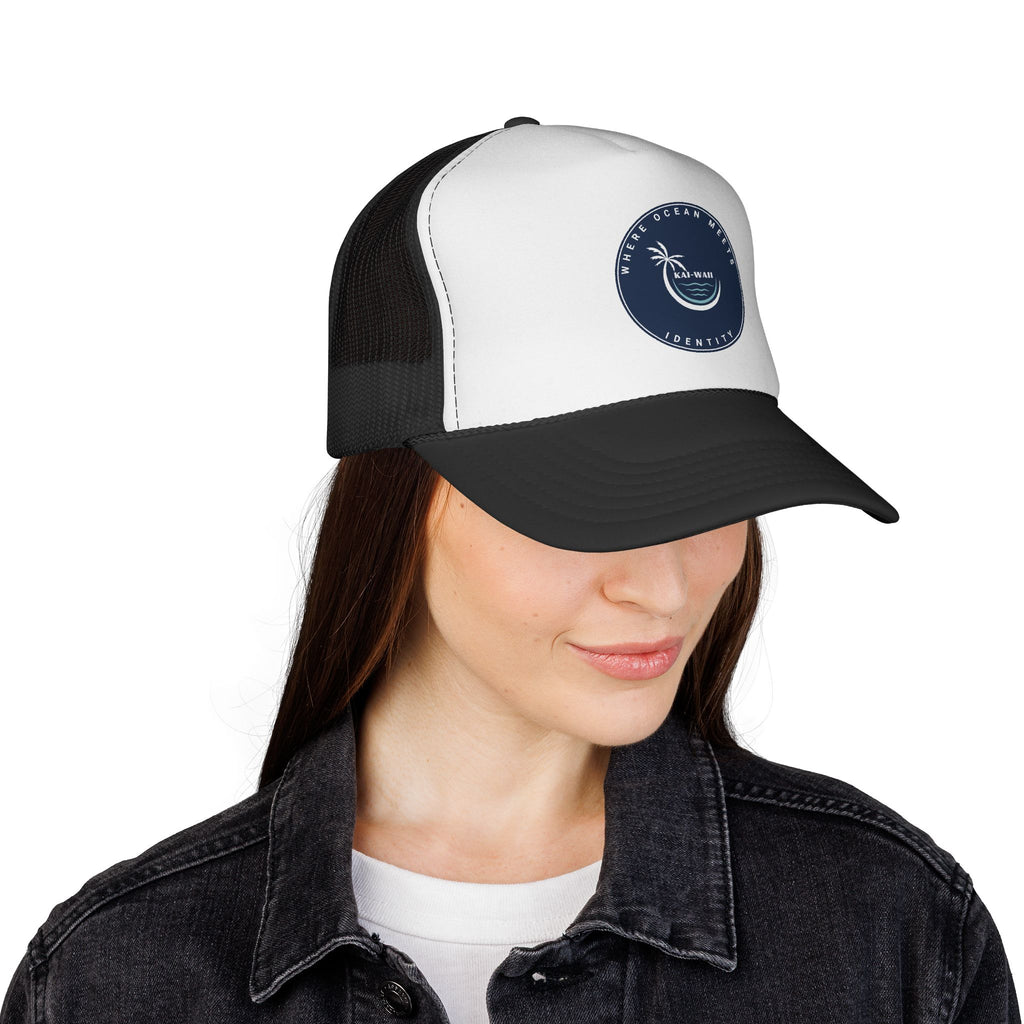 Coastal Vibes Trucker Cap — Ocean Club Palm Patch Snapback