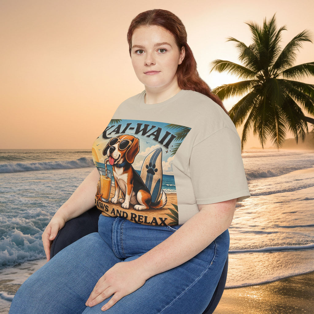 T-Shirt — KAI-WAII 'Paws and Relax' Beach Dog Graphic Tee