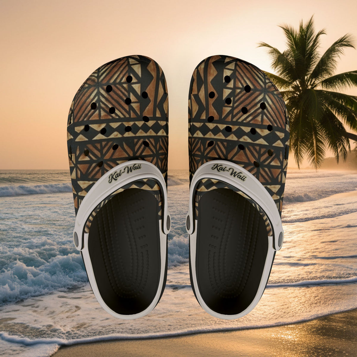 Tribal Pattern EVA Foam Clogs — Lightweight Beach Sandals