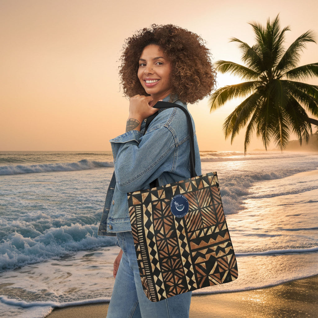 Tribal Pattern Canvas Tote Bag — Beach Market Tote Bag