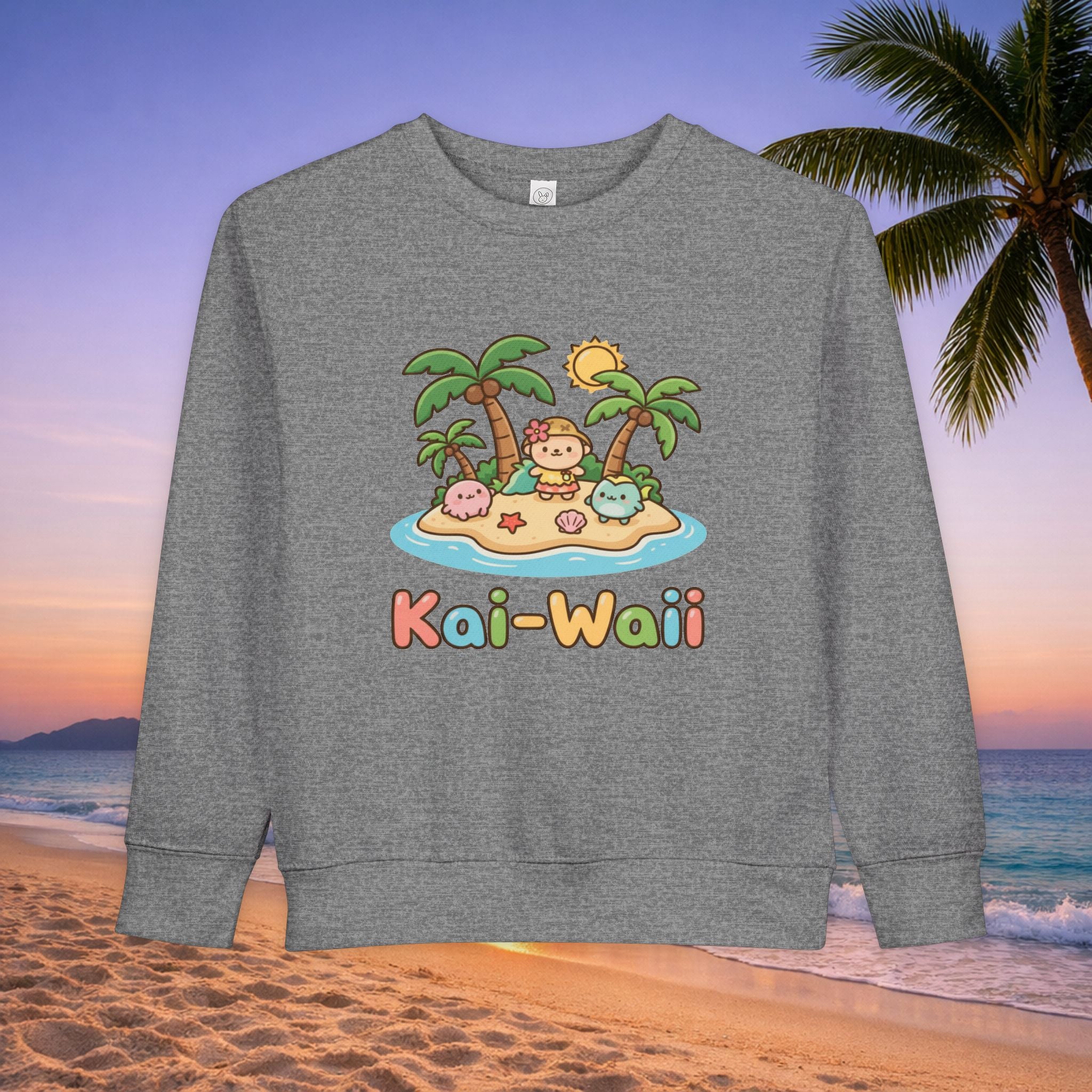 Kai-Waii Island Toddler Sweatshirt — Cute Hawaiian Palm Beach Graphic