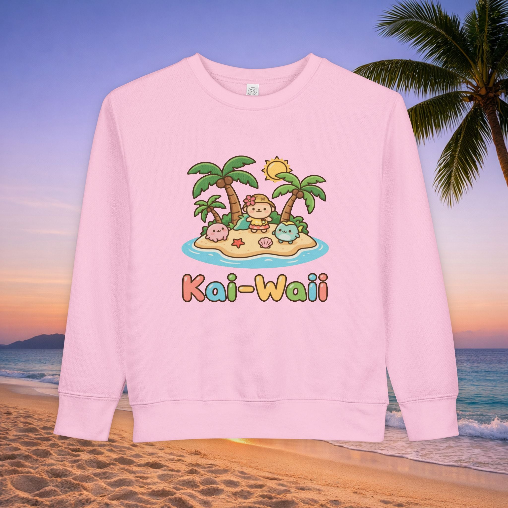 Kai-Waii Island Toddler Sweatshirt — Cute Hawaiian Palm Beach Graphic