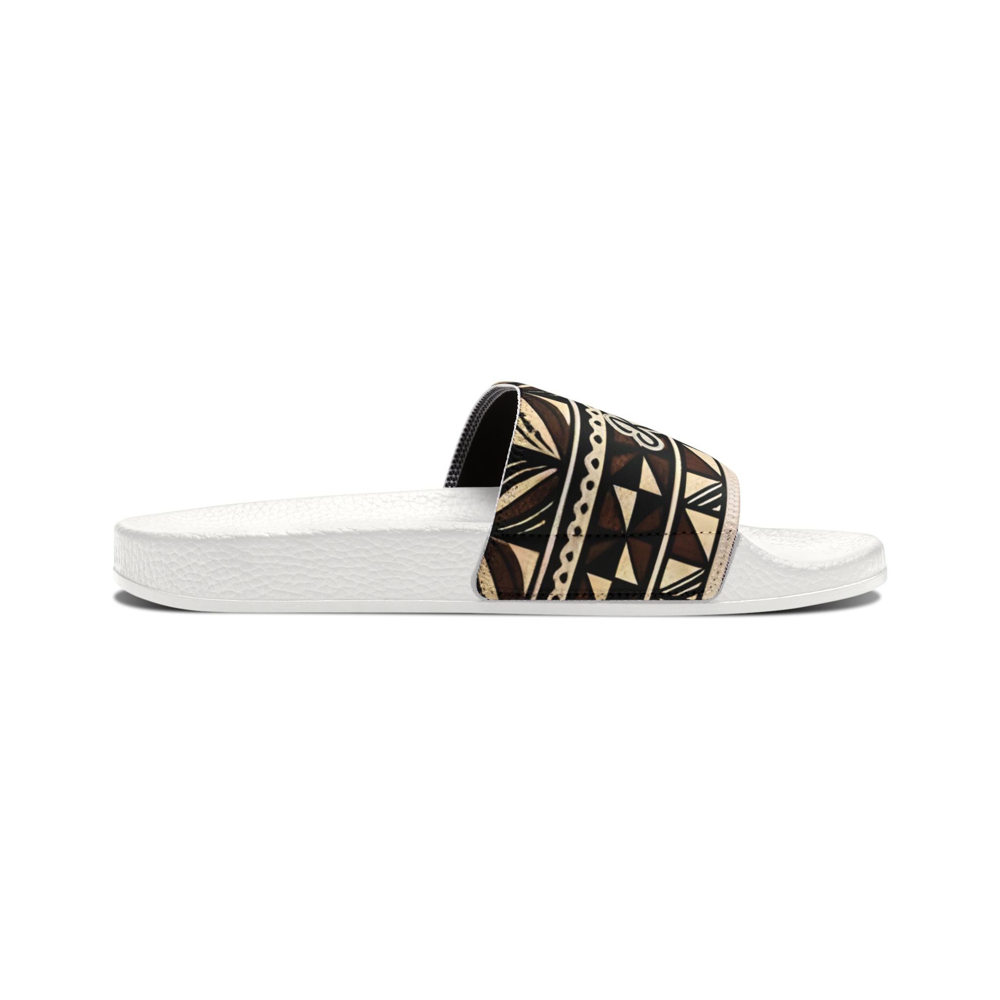 Men’s Slide Sandals with Tribal Print Straps — (Straps are removable)