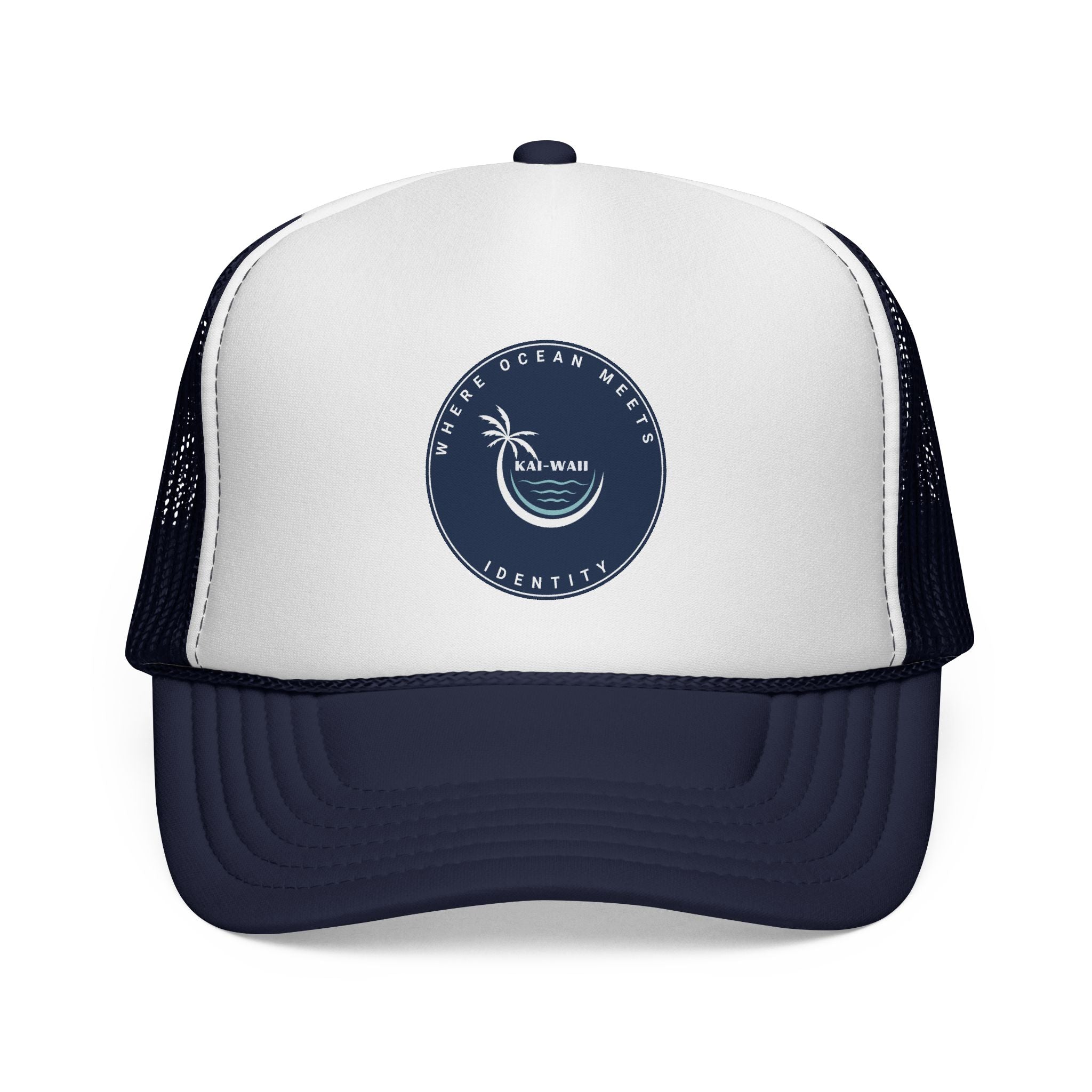 Coastal Vibes Trucker Cap — Ocean Club Palm Patch Snapback