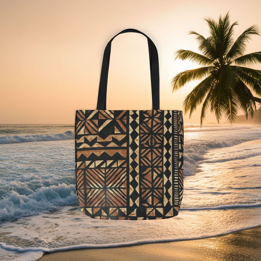 Tribal Pattern Canvas Tote Bag — Beach Market Tote Bag