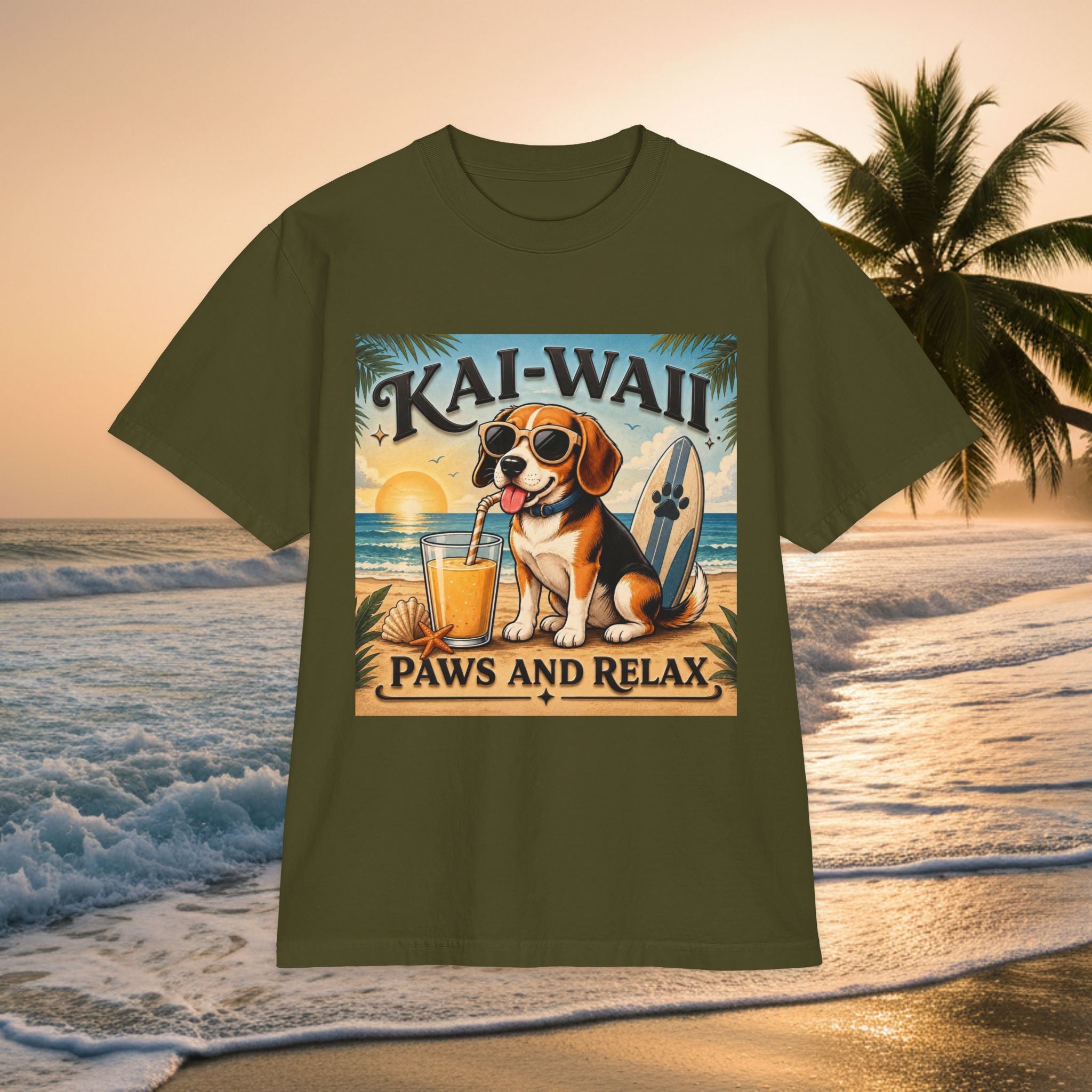 Paws and Relax - Unisex Max Heavyweight Short Sleeve - Surf Tee
