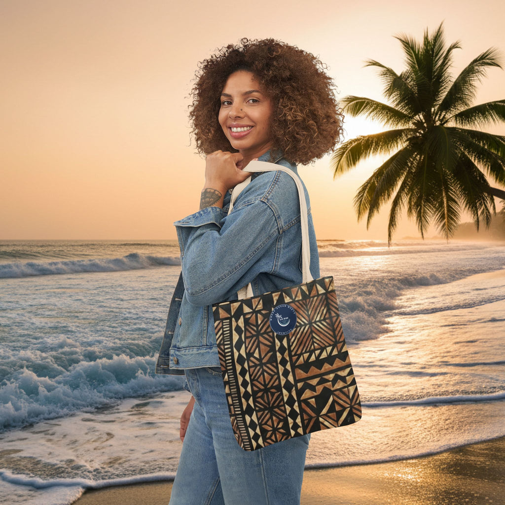 Tribal Pattern Canvas Tote Bag — Beach Market Tote Bag